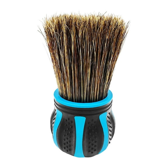 Yonrjhukm Car Cleaning Brush, Round Head Wheel Hub Brush for Detailing, Soft Pig Bristle Cleaning Tool for Engine, Interior, and Door Crevices, Ergonomic Handle, Washable, Lightweight