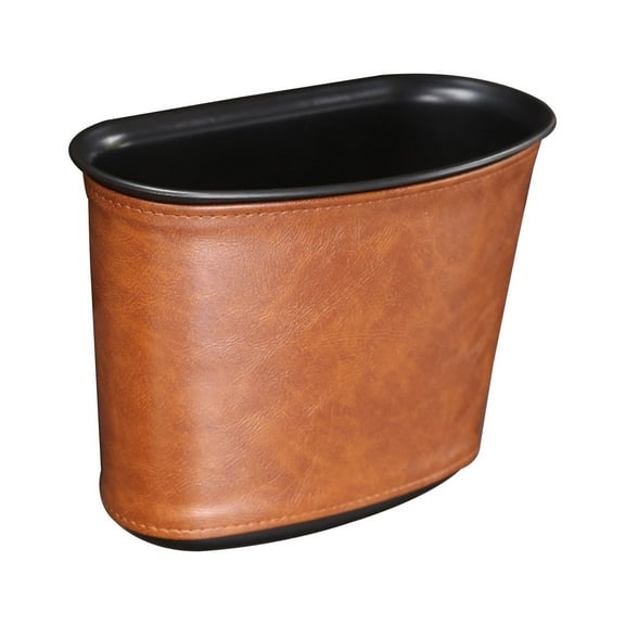 Yonrjhukm Car Trash Can, Leather Storage Bucket for Car Garbage, Leakproof Design, Lightweight, Large Capacity, Convenient Storage for Car Supplies and Gadgets