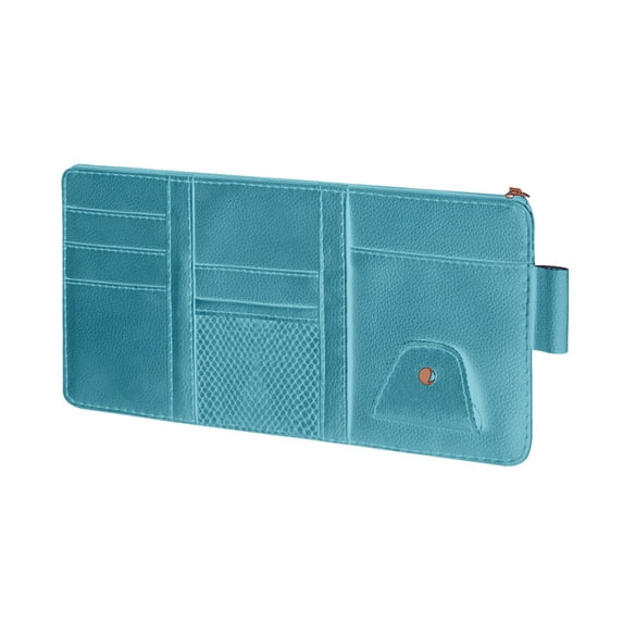 Yonrjhukm Car Visor Storage Bag, Multi-Function Organizer for Cards, Glasses, and Documents, Easy Installation Clip for Car Sun Visor, Includes Zip Pocket and Mesh Pocket