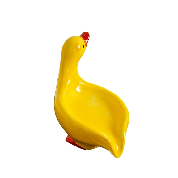 Yonrjhukm Ceramic Duck Soap Dish, Cute Yellow Duck Shaped Soap Holder for Bathroom Storage, Water Drainage System, Space-Saving Organizer, Perfect Gift Idea
