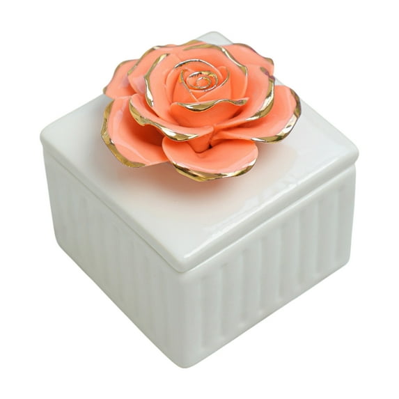 Yonrjhukm Ceramic Jewelry Box Organizer, Hand-painted Storage Container for Jewelry and Home Decor, Multifunctional Candlestick and Decorative Gift for Weddings and Special Occasions