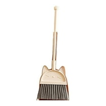 Yonrjhukm Children's Broom and Dustpan Set, Cleaning Supplies for Home, Stainless Steel Handle, Space-Saving Design, Widened Bristle Head, Easy Hair Cleanup, Ideal for Kids' Housework