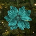 thumbnail image 1 of Yonrjhukm Christmas Glitter Artificial Magnolia Flower, Three Dimensional Handcrafted Decoration for Tree, Wreath, Window, Fireplace, Festive Holiday Ornament, Durable Cloth Material, 1 of 6