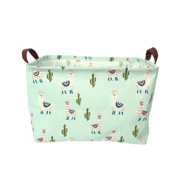 Yonrjhukm Collapsible Storage Basket, Waterproof Laundry Basket for Dirty Clothes, Toy Organizer, Multi-functional Sundries Bin with Leather Handles for Easy Carrying, Space-saving Design