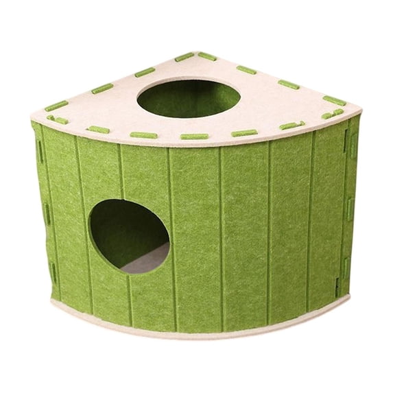 Yonrjhukm Comfortable Fan-Shaped Cat Bed Villa, All-Season Enclosed Pet Bed for Multiple Cats, Scratch-Proof, Deep Sleep, Spacious Scratching Hideout, Tool-Free Assembly, Low Maintenance