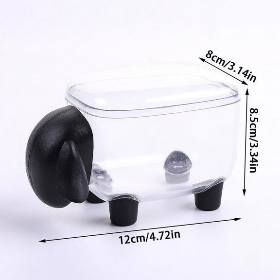 Yonrjhukm Cute Sheep Dispenser Swab Organizer Container with Cover, Bathroom Floss Jars with Lids, Vanity Storage for Toothpicks, Hair Accessories, and Small Household Items