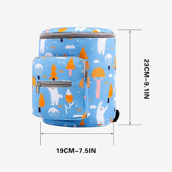 Yonrjhukm Cylinder Stroller Bag, Large Capacity Storage Bag for Baby Strollers, Lightweight Hanging Bag with Adjustable Shoulder Strap, Multi-Scene Use for Travel and Daily Necessities