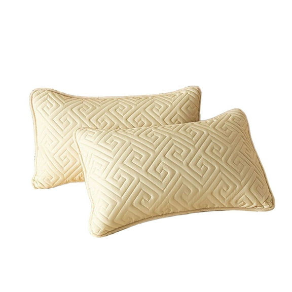 Yonrjhukm Decorative Quilted Pillowcases Set, Standard Size, Polyester Material, Hotel Quality Look, Stylish Solid Colors, Perfect for Queen and Single Beds, Yarn Dyed Craftsmanship