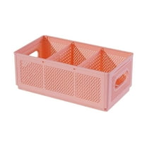 Yonrjhukm Desktop Storage Basket, Large Capacity Office and Home Organizer, Flexible Folding Design, Durable Plastic, Breathable Hollow Out, Easy Handling and Stacking for Efficient Storage