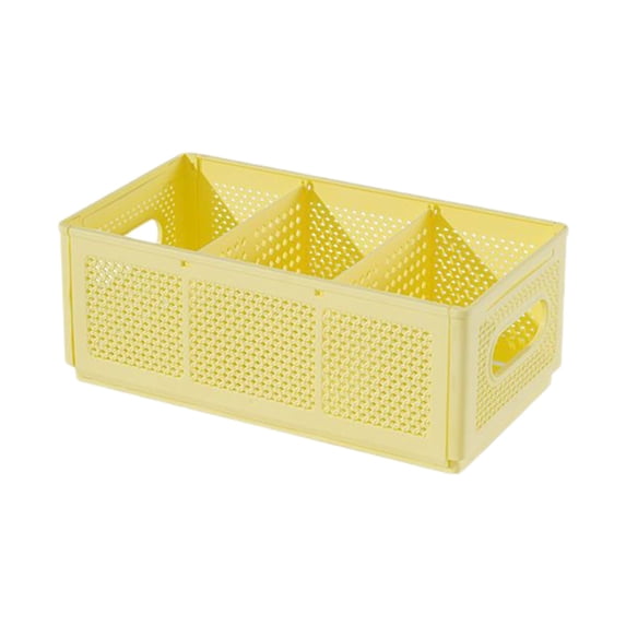 Yonrjhukm Desktop Storage Basket, Large Capacity Office and Home Organizer, Flexible Folding Design, Durable Plastic, Breathable Hollow Out, Easy Handling and Stacking for Efficient Storage