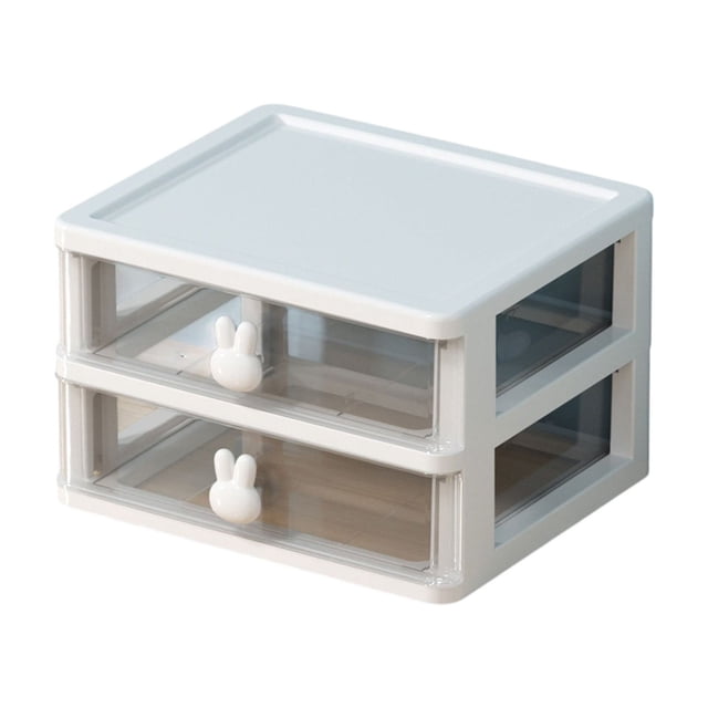 Yonrjhukm Desktop Storage Box, Drawer Style Organizer, Multifunctional Cosmetics and Jewelry Box, Stationery Storage Rack, Clear Plastic Decorative Container for Home and Office