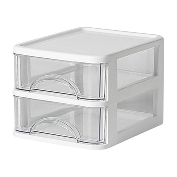 Yonrjhukm Desktop Storage Box, Transparent Multi-Layer Drawer Organizer, Plastic Mini Storage Box for Stationery and Cosmetics, Compact Desk Organizer for Home and Office
