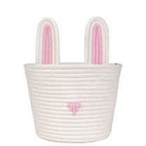 Yonrjhukm Easter Basket for Kids 2024, Unique Personalized Baby Easter Basket with Handle, Multi-Functional Storage for Easter Eggs & Gifts, Handcrafted Cotton Rope Design