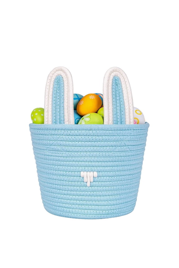 Easter Basket for Kids 2024, Unique Personalized Baby Easter Basket with Handle, Multi-Functional Storage for Easter Eggs & Gifts, Handcrafted Cotton Rope Design