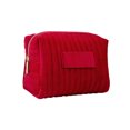 thumbnail image 1 of Yonrjhukm Embroidered Striped Velvet Cosmetic Bag, High-Value Soft Storage Pouch for Makeup, Portable Toiletry Organizer, Ideal for Travel and Daily Use, 1 of 6