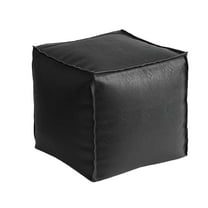 Yonrjhukm Faux Leather Pouf Ottoman Footstool, Unstuffed Pouf Cover for Storage and Seating, Versatile Indoor Outdoor Cushion, Durable Water-Resistant Footrest