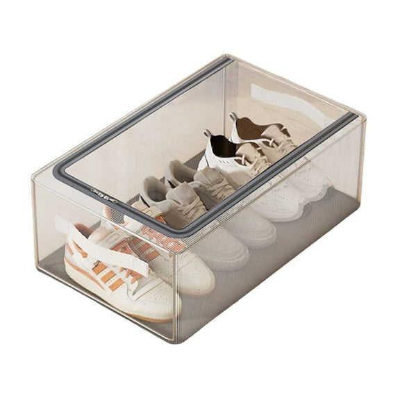 Yonrjhukm Foldable Storage Shoe Box, Space-Saving, Transparent Lid, Washable Storage Basket for Organizing Shoes and Toys, Versatile & Stylish Design for Home & Travel