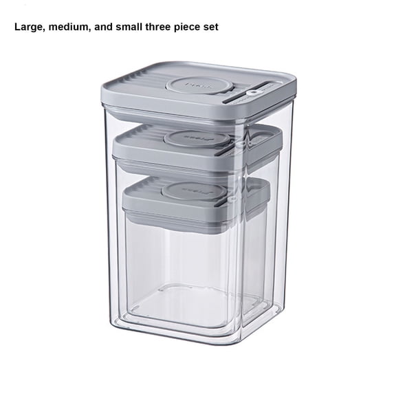 Yonrjhukm Food Grade PET Transparent Plastic Storage Container, Leakproof Food Storage Canister with Side-locking Lids for Kitchen Organization and Freshness