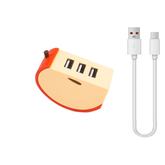 Yonrjhukm Fruit Shaped 3-Port USB Hub, Multifunctional Laptop Splitter for Charging and Data Transfer, Portable USB Expansion Hub for Office, Travel, and Daily Use