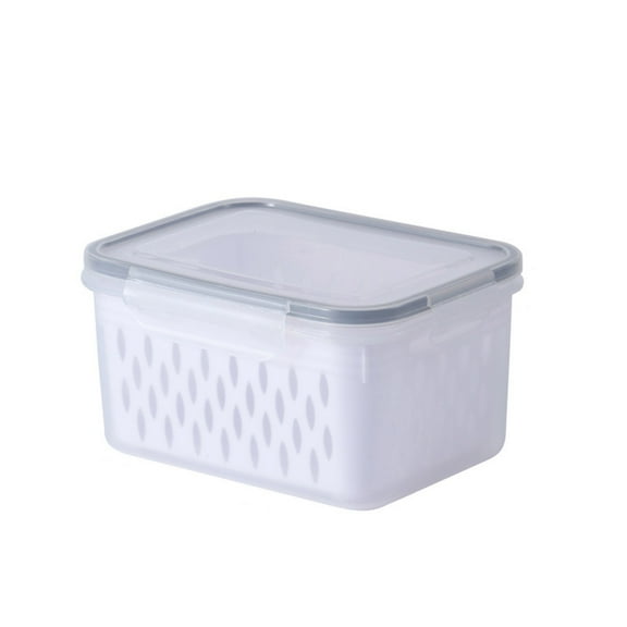 Yonrjhukm Fruit and Vegetable Storage Containers for Fridge, Leak-Proof Organizer Bins with Lid & Draining Colander, Airtight Plastic Fresh Produce Storage for Grocery and Meat
