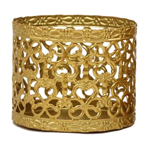 Yonrjhukm Golden Geometric Hollow Iron Candlestick, Decorative Aromatherapy Candle Holder for Home Decor, Versatile Accent Piece for Living Room, Dining Table, and Festive Occasions