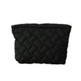 thumbnail image 1 of Yonrjhukm Hand-Held Knitted Cosmetic Bag, Portable Color-blocked Makeup Pouch with Intricate Patterns, Leak-proof Zipper Closure, Multi-functional for Travel, Shopping, and Daily Use, 1 of 6