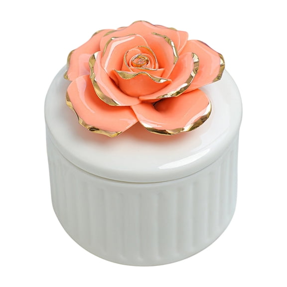 Yonrjhukm Hand-painted Ceramic Jewelry Organizer Box, Multifunctional Home Decor, Candlestick, Wedding Gift, Perfect for Storing and Displaying Jewelry, Unique Accessories