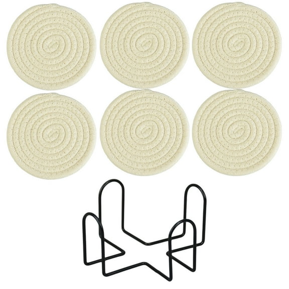 Yonrjhukm Handcrafted Cotton Rope Trivets Set, Heat Resistant Kitchen Placemats & Coasters, Durable Hot Pads for Countertops & Tables, Perfect Gift for Home & Kitchen