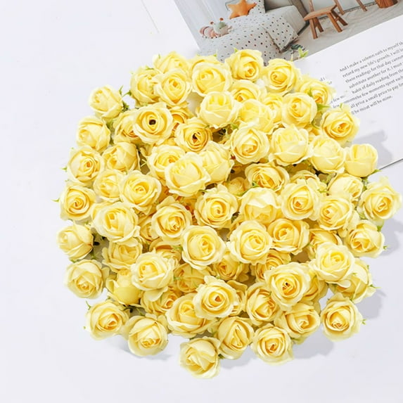 Yonrjhukm Handmade Silk Simulation Flower Heads, Realistic Decorative Fake Flowers for DIY Crafts, Weddings, Parties, Home Decor, and Events, Durable, Low-Maintenance, Versatile Decor