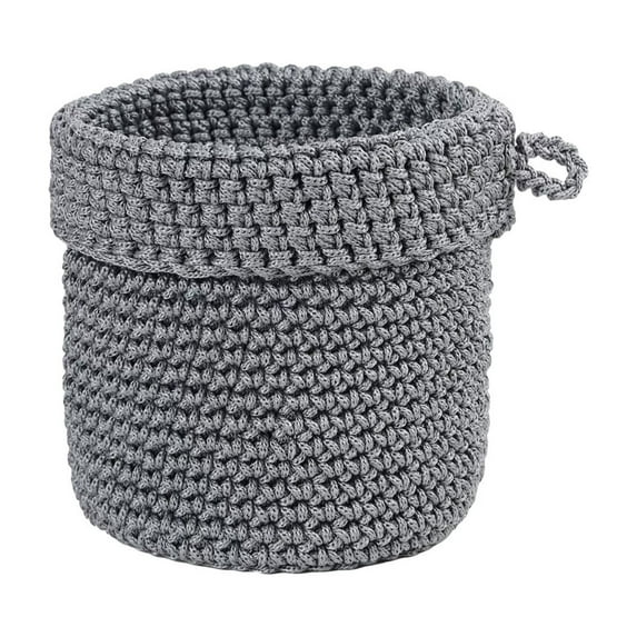 Yonrjhukm Handmade Woven Fabric Wall Mounted Storage Basket, Stylish Bedside Organizer for Books, Remote Controls, and Accessories, Eco-Friendly Cotton Rope Storage Solution