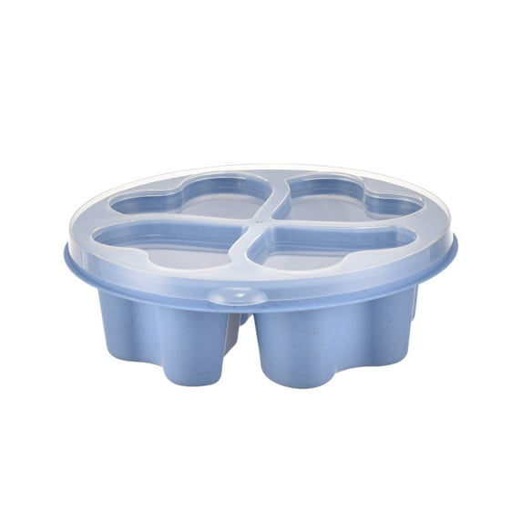 Yonrjhukm Heart Shaped Snack Box with Lid, Four Compartment Food Storage Container, Stackable Refreshment Box, Hygienic and Space-Saving Design for On-the-Go Snacks