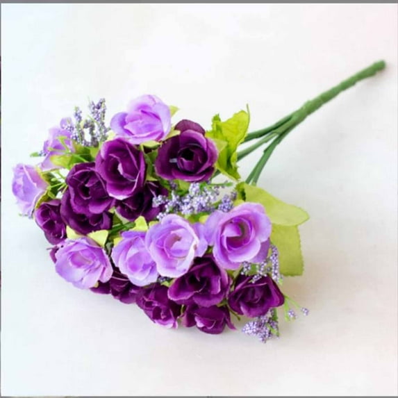 Yonrjhukm High-End Artificial Flower Diamond Rose, 21 Heads, 7 Forks, Waterproof, Fade-Resistant, Realistic Plastic Flowers for Home Decoration and Commercial Display