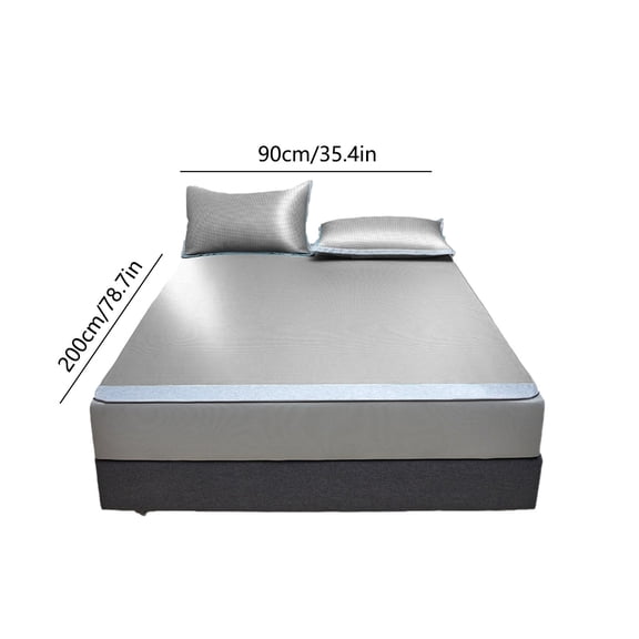 Yonrjhukm Ice Silk Cool Mat for Summer Sleeping, Breathable Folding Mattress Cover, Soft Ice Silk Pillowcase Included, Easy to Clean & Durable, Stylish Home Decor