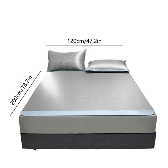 Yonrjhukm Ice Silk Cool Mat, Summer Sleeping Comfort Mat, Breathable and Soft Folding Mattress Cover, Durable & Machine Washable, Includes Pillowcase for Ultimate Relaxation