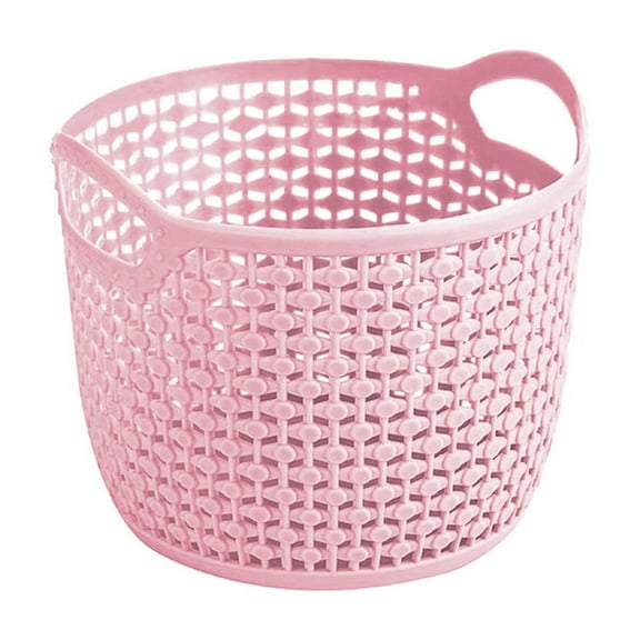 Yonrjhukm Imitation Rattan Plastic Storage Basket, Indoor Organizing Baskets for Toiletries, Kitchen Supplies, and Home Decor, Versatile and Stylish Storage Solution