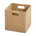 thumbnail image 1 of Yonrjhukm Imitation Rattan Woven Storage Basket, Foldable Home Organizer for Clothes, Toys, and Sundries, Multi-functional Decorative Storage Box for Living Room and Kid's Room, 1 of 7