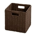 thumbnail image 1 of Yonrjhukm Imitation Rattan Woven Storage Basket, Foldable Home Organizer for Clothes, Toys, and Sundries, Multi-functional Decorative Storage Box for Living Room and Kid's Room, 1 of 7