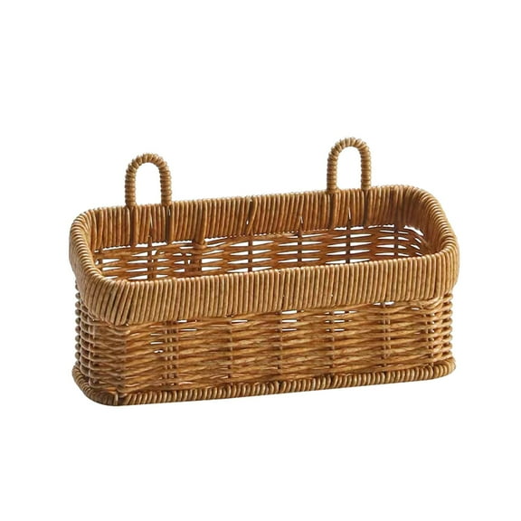 Yonrjhukm Imitation Vines Weaving Storage Basket, Wall Hanging Decorative Basket for Bathroom, Living Room, and Kitchen, Multi-Purpose Wicker Storage for Small Items