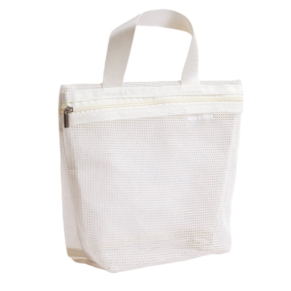 Yonrjhukm Ins Handbag Mesh Storage Bag for Bath and Travel, Portable Waterproof Makeup Organizer, Breathable Design for Swimming and Beach, Multifunctional Toiletries Pouch