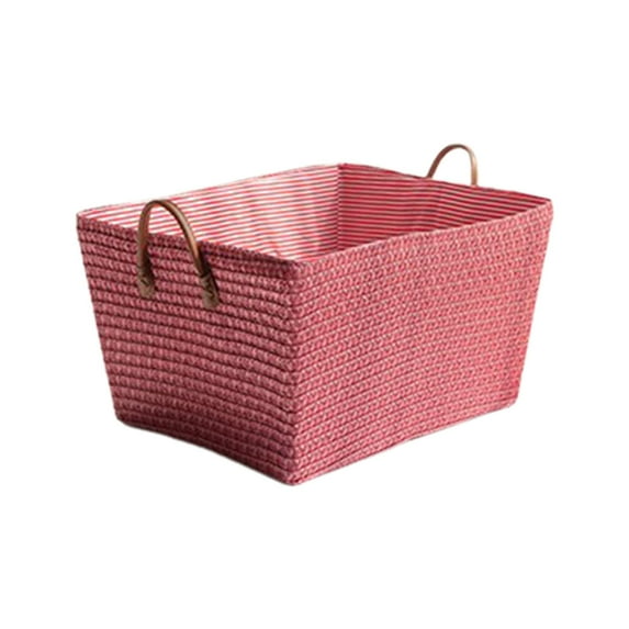 Yonrjhukm Japanese Rattan Storage Basket, Woven Dirty Clothes Bin, Canvas Toy Organizer with Flower Design, Foldable Laundry Holder with Handles for Kids Room & Home Decor