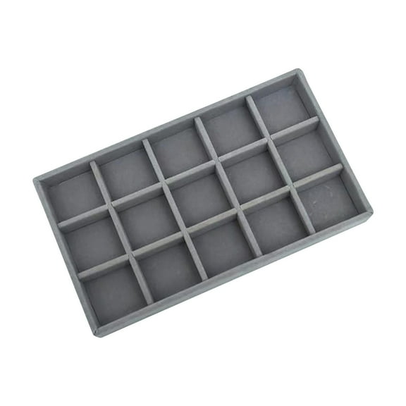 Yonrjhukm Jewelry Display Storage Box, Velvet Desktop Organizer for Makeup, Earrings, Bracelets, Rings, Durable Jewelry Organizer Tray for Home and Gifts