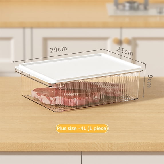 Yonrjhukm Kitchen Storage Box, Food Grade Freezer Sealing Container, Stackable Refrigerator Storage Solution for Fruits, Vegetables, and Meat Preservation, Durable & Odorless