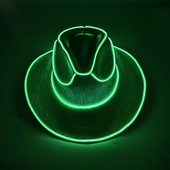 Yonrjhukm LED Cowboy Hat, Glowing Party Hat with Multiple Lighting Modes, Durable EVA Material, Perfect for Festivals, Cosplay, Birthday Parties, and Halloween Celebrations