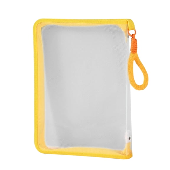 Yonrjhukm Large-Capacity Clear Zipper File Folder, A4 Document Storage Bag with Transparent Panel, Metal Zipper, Reinforced Handle, Ideal for Test Papers, Textbooks, and Office Supplies