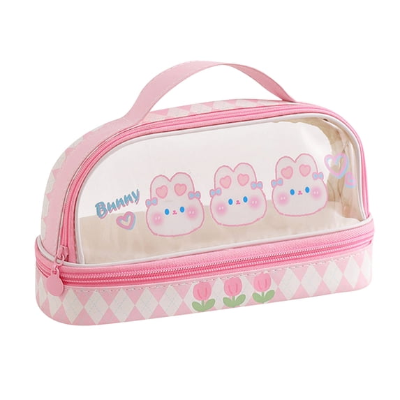 Yonrjhukm Large Capacity Pencil Case, Portable Transparent PVC Storage Bag, Multi-functional Makeup and Stationery Box, Ideal Gift for Teens and Artists