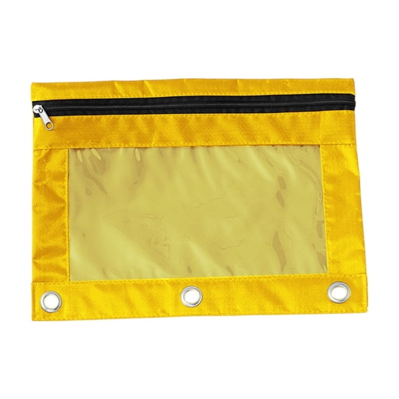 Yonrjhukm Large Capacity Three-Hole Cloth Pencil Case with Transparent Compartment, Sturdy Fabric, Portable and Practical Zippered Organizer for Home Office Stationery