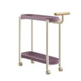 thumbnail image 1 of Yonrjhukm Mobile Rolling Side Table with Wheels, Removable Storage Rack for Living Room, Bedroom, Kitchen, Portable 2-Tier Nightstand & Organizer for Small Spaces, 1 of 6