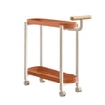 thumbnail image 1 of Yonrjhukm Mobile Rolling Side Table with Wheels, Removable Storage Rack for Living Room, Bedroom, Kitchen, Portable 2-Tier Nightstand & Organizer for Small Spaces, 1 of 6