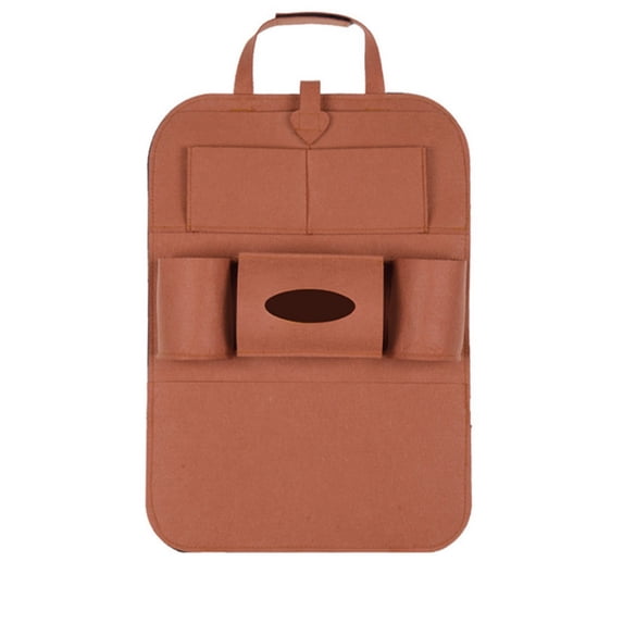 Yonrjhukm Multifunctional Leather Car Seat Storage Bag, Folding Backseat Organizer with Tray for Phones, Bottles, Tissues, Easy Installation, Durable and Waterproof