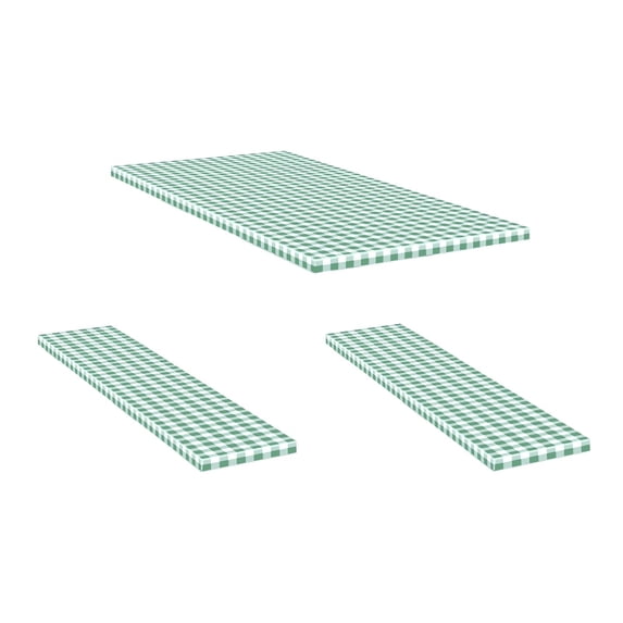 Yonrjhukm Outdoor Waterproof Table Cover Set, 3 Piece Elastic Picnic Tablecloth with Flannel Backing for Easy Cleaning, Ideal for BBQ, Beach, Garden, and Indoor Use